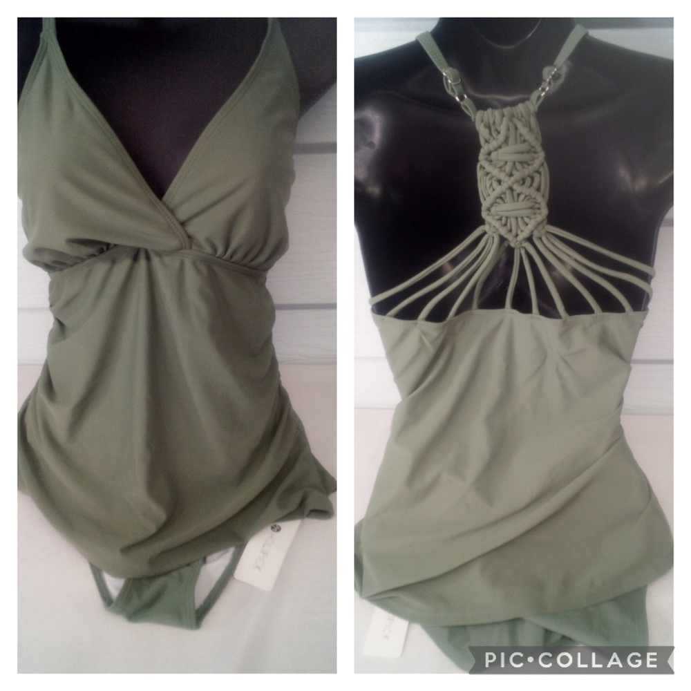Green one piece swimsuit.42 - Picture 4 of 7